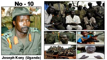 Criminal Joseph Kony and police